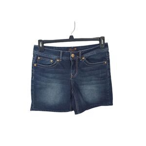 Seven7 Shorts 6 Womens Bermuda Mid Rise Blue Denim Summer Medium Wash